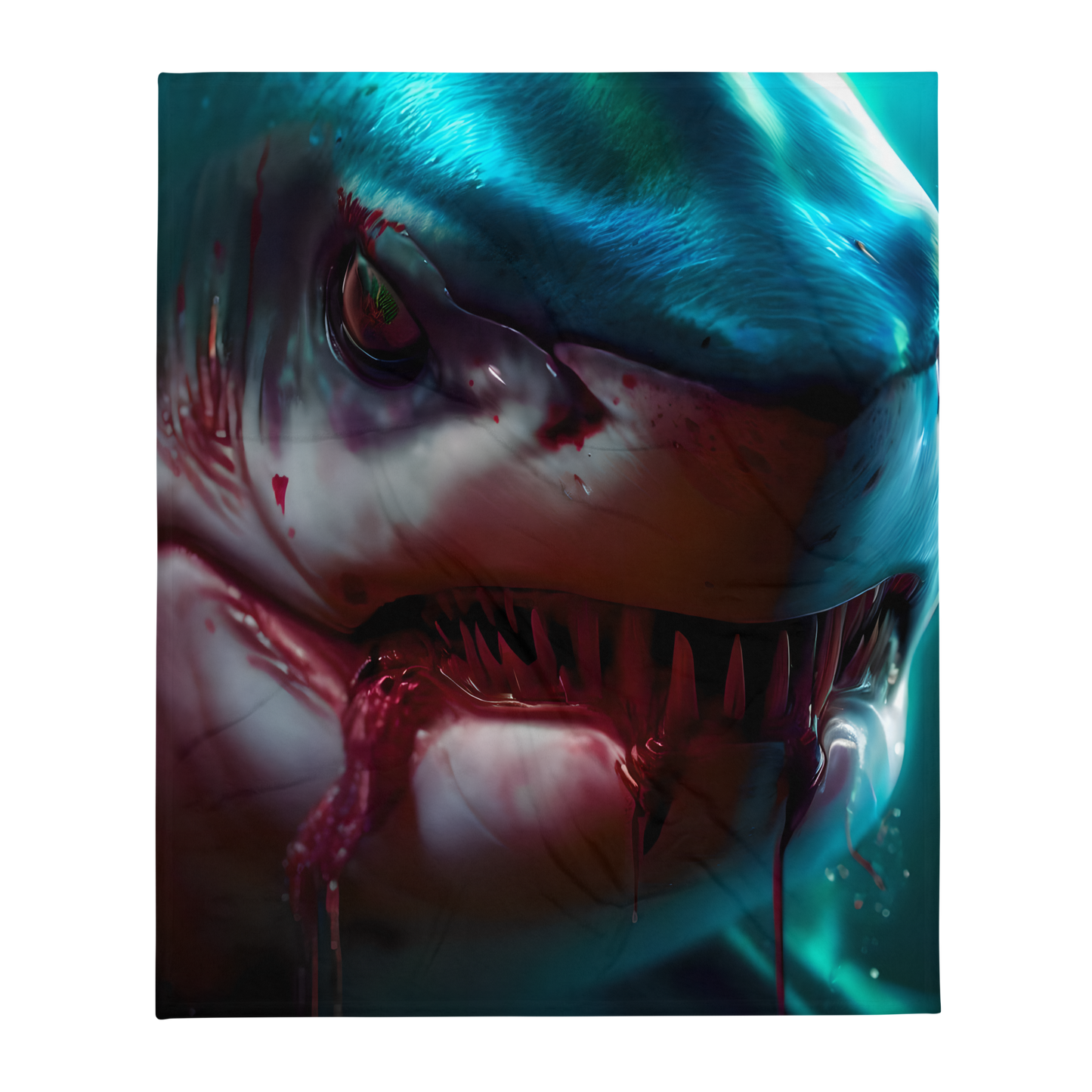 Bloody Shark Throw Blanket 50X60