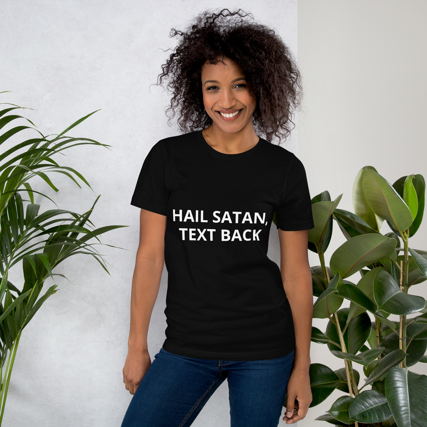 HAIL SATAN, TEXT BACK TEE