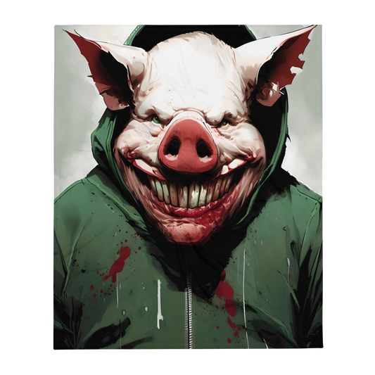 Bloody Pig Throw Blanket 50X60