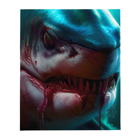 Bloody Shark Throw Blanket 50X60